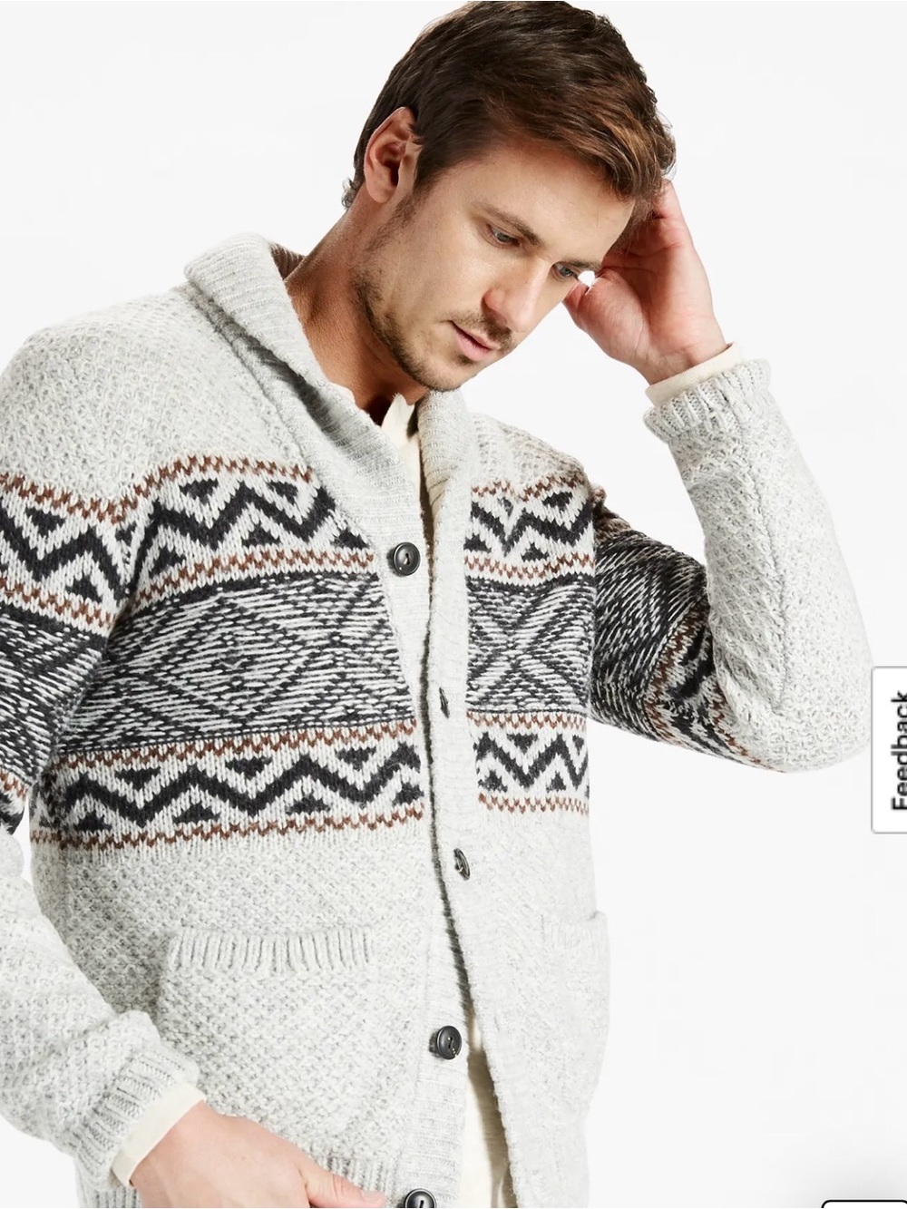 NWT Lucky Brand men’s Sherpa lined cardigan sweater small